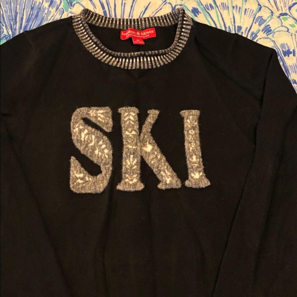 Black 'SKI' Knit Sweater